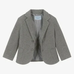 Boys Grey Cotton Blazer