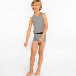 Boys Grey Cotton Boxers (2 Pack)