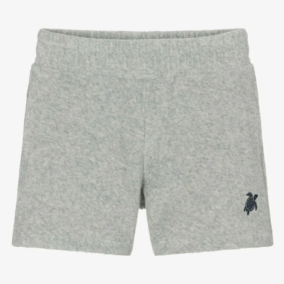 Boys Grey Cotton Towelling Shorts