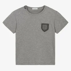 Boys Grey Cotton T-Shirt