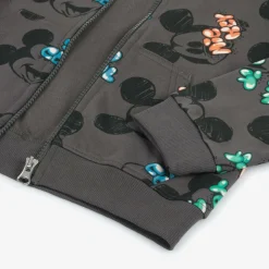 Boys Grey Disney Cotton Zip-Up Top