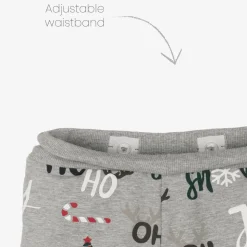 Boys Grey Festive Cotton Joggers