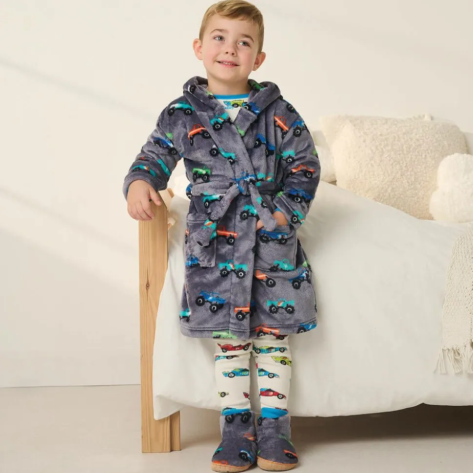 Boys Grey Fleece Dressing Gown