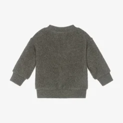 Boys Grey Fleece Zip-Up Top