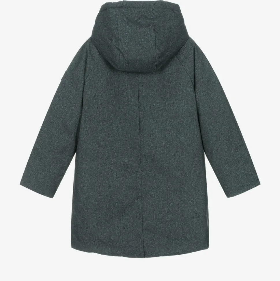 Boys Grey Hooded Parka Coat