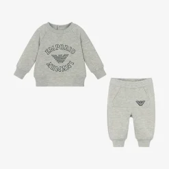 Boys Grey Marl Cotton Tracksuit