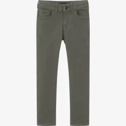Boys Grey Slim Cotton Jeans