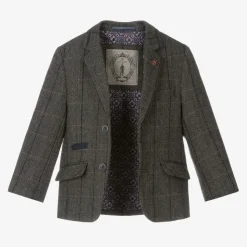 Boys Grey Tweed Albert Suit