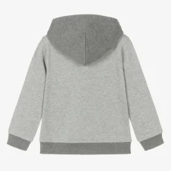 Boys Grey Varsity Logo Cotton Hoodie