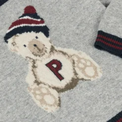 Boys Grey Wool & Cashmere Teddy Sweater