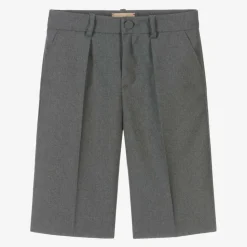 Boys Grey Wool Shorts