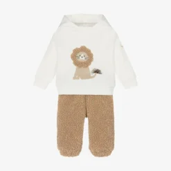 Boys Ivory & Beige Bouclé Tracksuit
