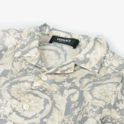 Boys Ivory & Grey Silk Barocco Shirt