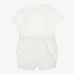 Boys Ivory Cotton Buster Suit