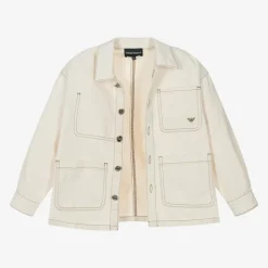Boys Ivory Cotton Twill Jacket