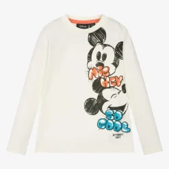 Boys Ivory Disney Print Cotton Top