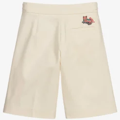 Boys Ivory Gabardine Shorts
