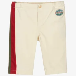 Boys Ivory Gabardine Trousers