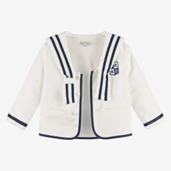 Boys Ivory Herringbone Sailor Shorts Suit