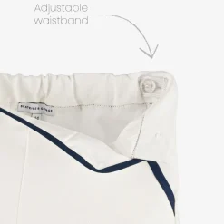 Boys Ivory Herringbone Sailor Shorts Suit