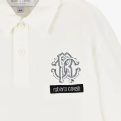 Boys Ivory RC Monogram Cotton Polo Shirt