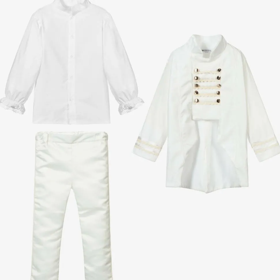Boys Ivory Velvet Suit