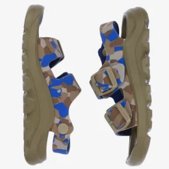 Boys Khaki Green & Blue Camouflage Sandals