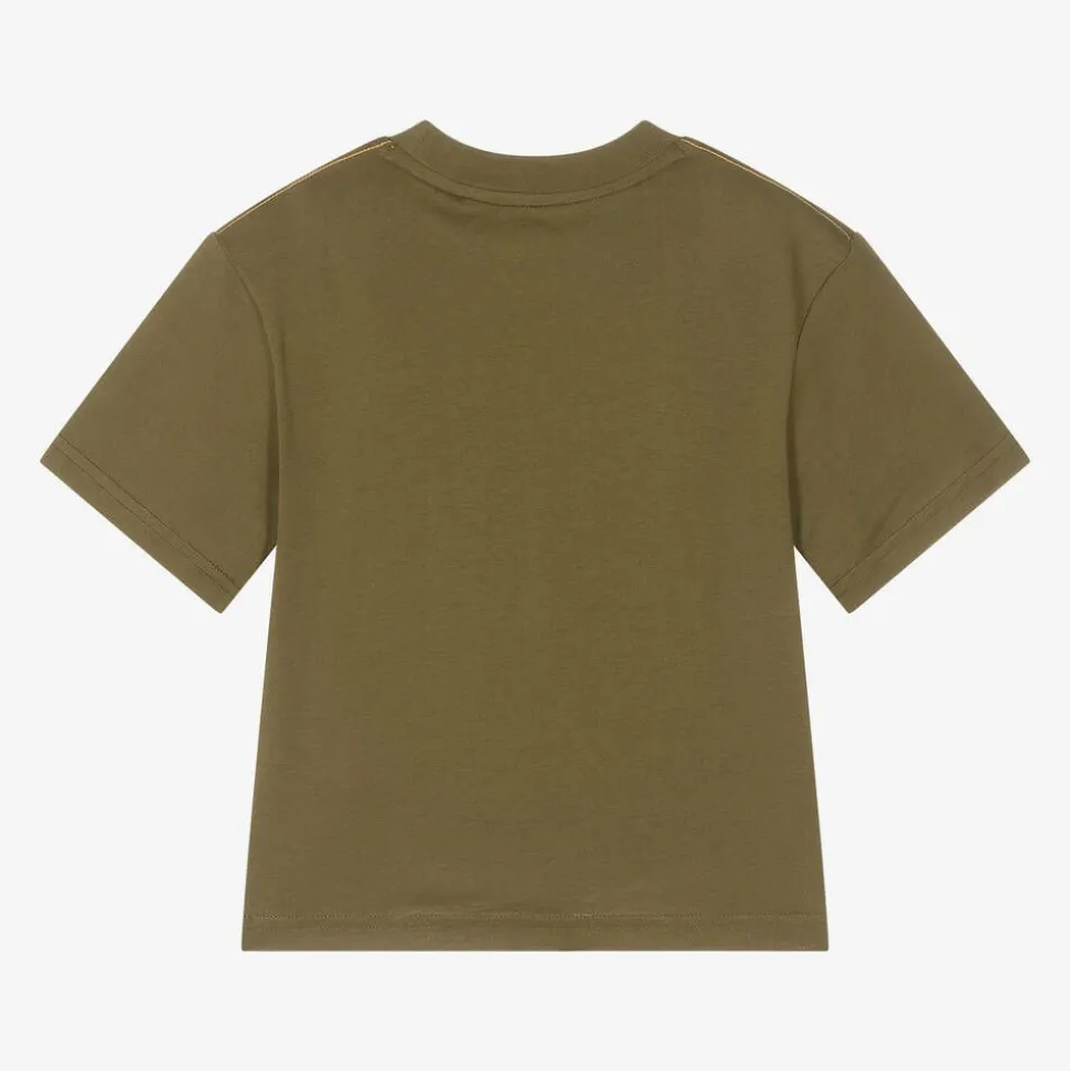 Boys Khaki Green Organic Cotton T-Shirt