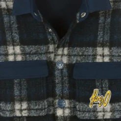 Boys Navy Blue Check Shacket