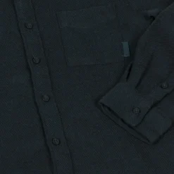 Boys Navy Blue Collarless Shirt