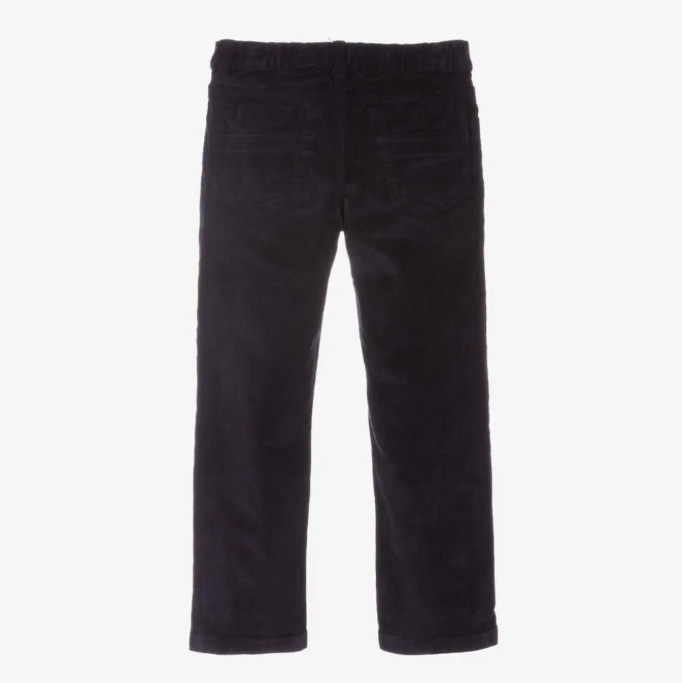 Boys Navy Blue Corduroy Trousers