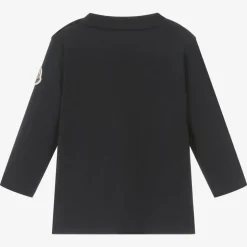 Boys Navy Blue Cotton Embossed Top