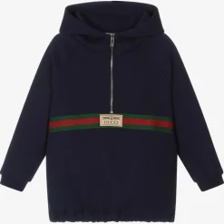 Boys Navy Blue Cotton Hoodie