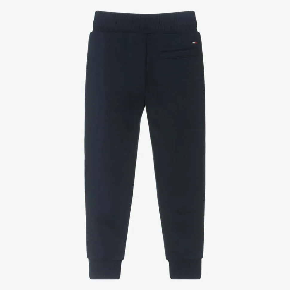 Boys Navy Blue Cotton Joggers