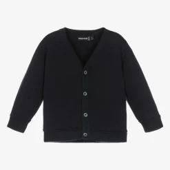 Boys Navy Blue Cotton Knit Cardigan