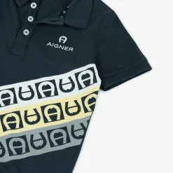 Boys Navy Blue Cotton Polo Shirt