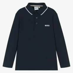 Boys Navy Blue Cotton Polo Shirt