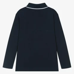 Boys Navy Blue Cotton Polo Shirt