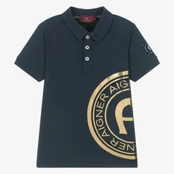 Boys Navy Blue Cotton Polo Shirt