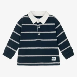 Boys Navy Blue Cotton Rugby Shirt