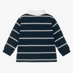Boys Navy Blue Cotton Rugby Shirt