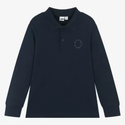 Boys Navy Blue Cotton Rugby Shirt