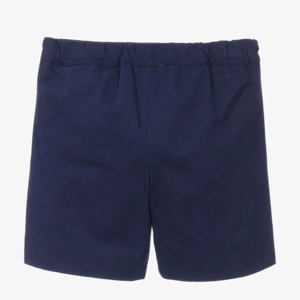 Boys Navy Blue Cotton Shorts