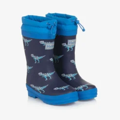 Boys Navy Blue Dinosaur Rain Boots