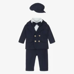 Boys Navy Blue Double Breasted Suit