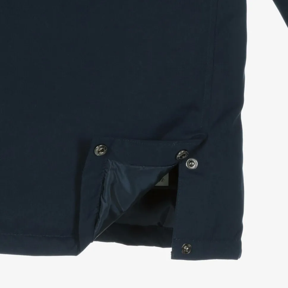 Boys Navy Blue Down-Filled Parka Coat