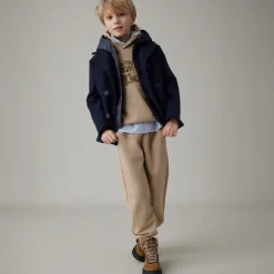 Boys Navy Blue Felted 2-in-1 Coat