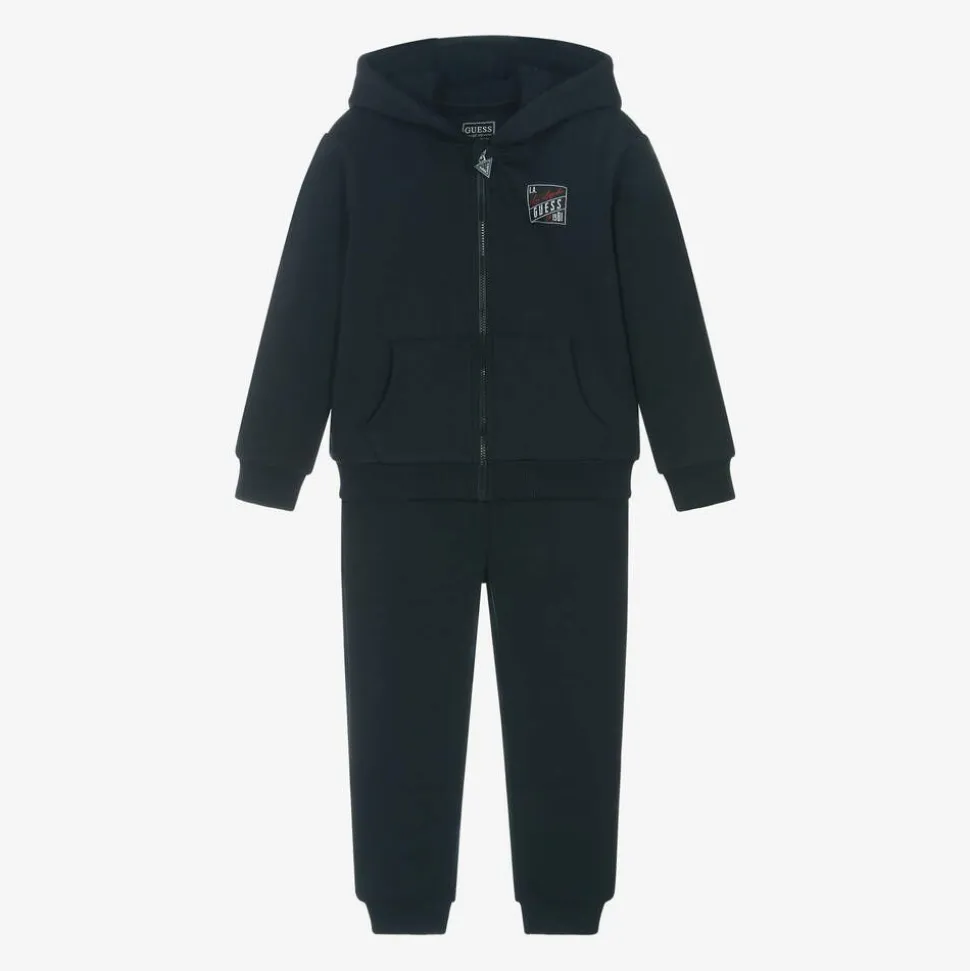 Boys Navy Blue Jersey Tracksuit