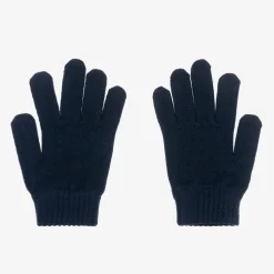 Boys Navy Blue Knitted Gloves