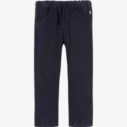 Boys Navy Blue Linen Trousers